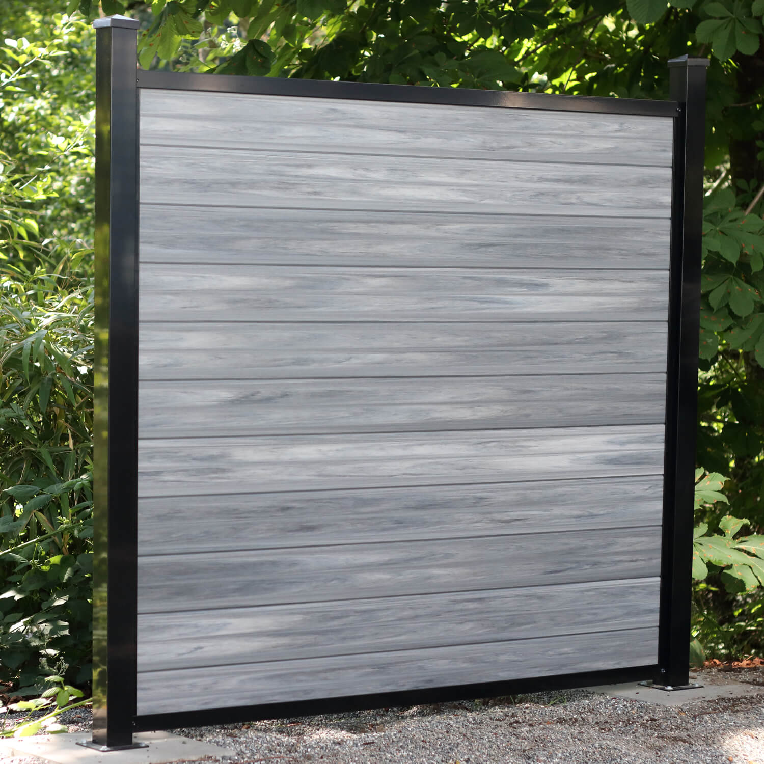 Alljeet aluminum framed fence system with composite boards