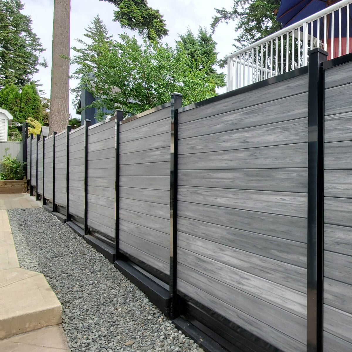a beautiful backyard privacy fence installation job in Vancouver  using Alljeet fencing
