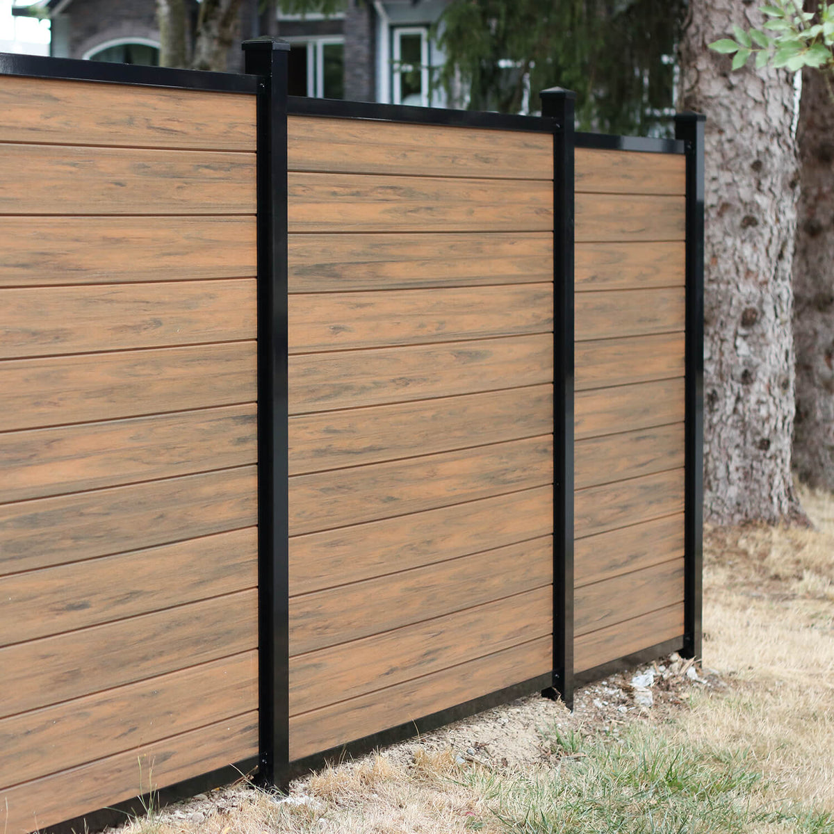 durable composite fence with aluminum potsts