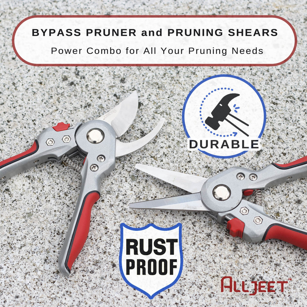 power combination of pruner and shears, both heavy full metal construction