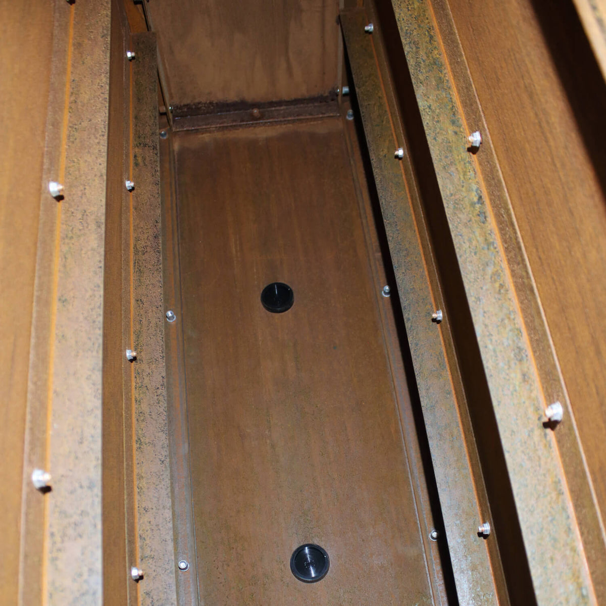 inside corten steel planter box